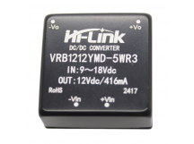 Модули питания Hi-Link VRB1212YMD-5WR3 Модуль DC-DCпреобразователь с гальванической развязкой Uвх=9-18В Uвых=12ВPвых=5Вт