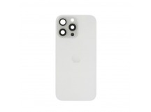 Задняя крышка (стекло) в сборе с рамкой iPhone 16 Pro Max (Снятый) (No NFC) (White Titanium)