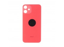 Задняя крышка (стекло) Узкий вырез iPhone 12 Mini (Красный)