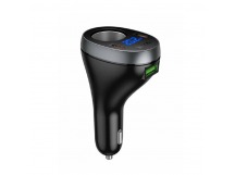 Блок питания автомобильный 1 USB, 2 Type-C HOCO Z61А, 3.0A, пластик, PD60Вт, цвет: чёрный (1/10/100)
