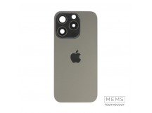 Задняя крышка (стекло) в сборе с рамкой для iPhone 15 Pro (Black Titanium)