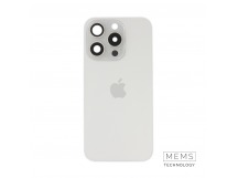 Задняя крышка (стекло) в сборе с рамкой для iPhone 15 Pro (White Titanium)