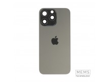 Задняя крышка (стекло) в сборе с рамкой для iPhone 15 Pro Max (Black Titanium)