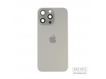 Задняя крышка (стекло) в сборе с рамкой для iPhone 15 Pro Max (Natural Titanium)
