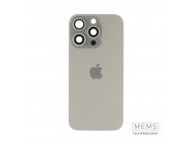 Задняя крышка (стекло) в сборе с рамкой для iPhone 16 Pro Оригинал (Natural Titanium)