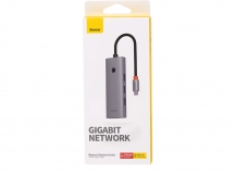 USB-концентратор Baseus UltraJoy Series (4-Port) (USB-C / USB-A 3.0+RJ45) (Серый)