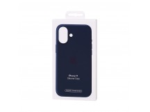 Чехол Силиконовый Magsafe iPhone 17 (С анимацией) (С кнопкой) (Темно-синий)