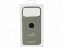Чехол Силиконовый Magsafe iPhone 17 Pro (С анимацией) (С кнопкой) (Светло-зеленый)
