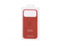 Чехол Силиконовый Magsafe iPhone 17 Pro (С анимацией) (С кнопкой) (Темно-оранжевый)