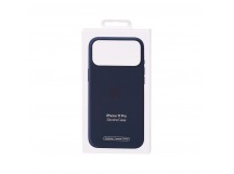 Чехол Силиконовый Magsafe iPhone 17 Pro (С анимацией) (С кнопкой) (Темно-синий)