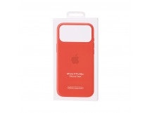 Чехол Силиконовый Magsafe iPhone 17 Pro Max (С анимацией) (С кнопкой) (Оранжевый)