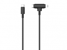 Кабель MangoTek RCA205 (Apple MFI) (2 in 1) (USB-C to USB-C / Lightning) (Нейлон) (Black)