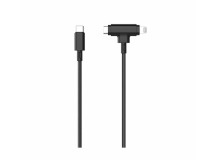 Кабель MangoTek RCA205 (Apple MFI) (2 in 1) (USB-C to USB-C / Lightning) (Нейлон) (Black)