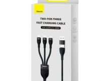 Кабель Baseus Flash Series Ⅱ (3в1)(Быстрая зарядка)(USB A-Micro/Lightning/USB-C)(100W) 1.2m(Черный)