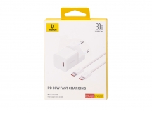 СЗУ Baseus GaN5 Fast Charger (mini) (USB-C) (30W) (Кабель USB С-С (100W) (1m) (Белый)