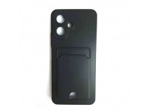 Чехол силиконовый Tecno Spark Go 2/Spark 40C/Smart 10 матовый цветной с визитницей черный