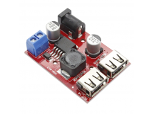 Модули питания NONAME LM2596S Модуль HW-412 Step-Down DC-DCпреобразователь Uвх=6-40В Uвых=5В Imax=3А с 2-мя гнездами USB типA