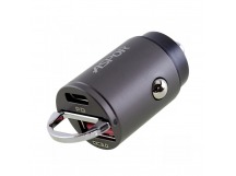 ASPOR Автомобильное зарядное устройство (USB-C+USB-A) 30W DualFast Charging. QC3.0, PD (A908) ASPOR (серый)