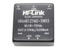 Модули питания Hi-Link URA4812YMD-5WR3 Модуль DC-DCпреобразователь с гальванической развязкой Uвх=18-75В Uвых=±12ВPвых=5Вт