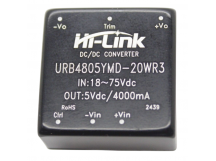 Модули питания Hi-Link URB4805YMD-20WR3 Модуль DC-DCпреобразователь с гальванической развязкой Uвх=18-75В Uвых=5ВPвых=20Вт