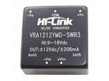 Модули питания Hi-Link VRA1212YMD-5WR3 Модуль DC-DCпреобразователь с гальванической развязкой Uвх=9-18В Uвых=±12ВPвых=5Вт