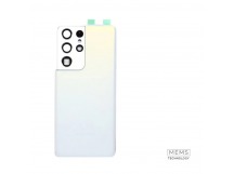 Задняя крышка Samsung Galaxy S21 Ultra (G998) (Белый) (Со стеклом камеры) Premium
