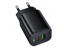 Адаптер Сетевой Borofone BAS83A Star USB/Type-C 20W (black) (243912)