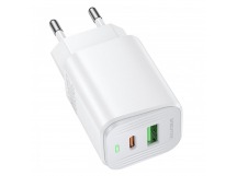 Адаптер Сетевой Borofone BAS83A Star USB/Type-C 20W (white) (243913)
