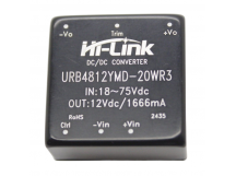 Модули питания Hi-Link URB4812YMD-20WR3 Модуль DC-DCпреобразователь с гальванической развязкой Uвх=18-75В Uвых=12ВPвых=20Вт