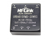 Модули питания Hi-Link URB4815YMD-20WR3 Модуль DC-DCпреобразователь с гальванической развязкой Uвх=18-75В Uвых=15ВPвых=20Вт