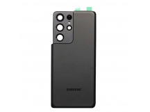 Задняя крышка Samsung Galaxy S21 Ultra (G998) (Черный) (Со стеклом камеры) Premium