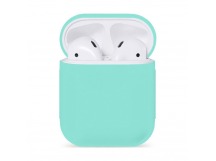 Чехол для APPLE Airpods 2 (силикон, матовый, бирюзовый)