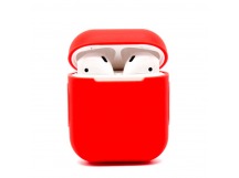 Чехол для APPLE Airpods 2 (силикон, матовый, красный)