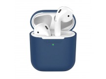 Чехол для APPLE Airpods 2 (силикон, матовый, синий космос)