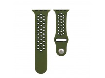 Ремешок для Apple Watch 38mm/40mm/41mm (с перфорацией,темно-зеленый), размер S/M
