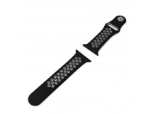 Ремешок для Apple Watch 38mm/40mm/41mm (с перфорацией,черно-серый), размер M/L