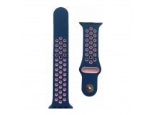 Ремешок для Apple Watch 42mm/44mm/45mm/49mm (с перфорацией,сине-розовый), размер S/M