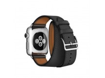 Ремешок для Apple Watch 38mm/40mm/41mm (экокожа, черный (DoubleWave))