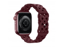 Ремешок для Apple Watch 42mm/44mm/45mm/49mm (силикон, плетение, темно-красный) HOCO WA09