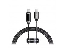 Кабель Baseus 2 Fast 100W (Быстрая зарядка) (USB C - USB C) (1m) (С дисплеем) (Cosmic Black)