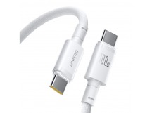 Кабель Baseus New Braided 100W (USB C - USB C) (Быстрая зарядка) (1m) (Moon White)