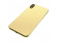 Задняя крышка для iPhone XS (золото) в сборе, ориг