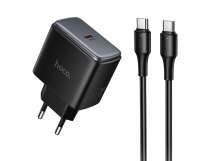 Адаптер Сетевой с кабелем Hoco C159A Type-C 65W (Type-C/Type-C) (black) (243834)