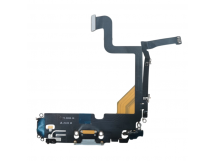 Шлейф для iPhone 13 Pro + разъем зарядки + микрофон (серебро),оригинал (снятый)