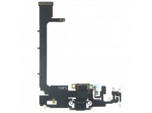 Шлейф для iPhone 11 Pro Max + разъем зарядки + микрофон (серый),оригинал (снятый)