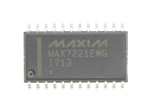 Драйвер индикаторов MAXIM MAX7221EWG+T (SO-24) Драйверсветодиодных индикаторов 8-разрядов ОК с последовательныминтерфейсом