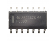 Логические микросхемы TI SN74HC393DR (SO-14) Счетчик 4-бита 2канала