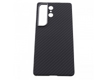 Задняя накладка для Samsung SM-S948 Galaxy S26 Ultra (ультратонкая,противоударная, кевларовая, защита от отпечатков пальцев), черная(Keivlar) (Full Case) KZDOO