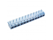 Винтовые клеммники KAIFENG KF301R-5.0-12P-1B (Синий) Винтовойклеммник на плату угловой 12 конт. шаг 5мм 250В 17,5А