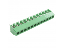 Винтовые клеммники KAIFENG KF350V-3.50-12P-1G (Зеленый) Винтовойклеммник на плату 12 конт. шаг 3,5мм 130В 10А